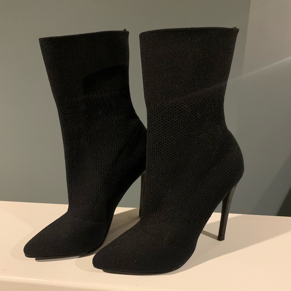 Black ankle high booties
